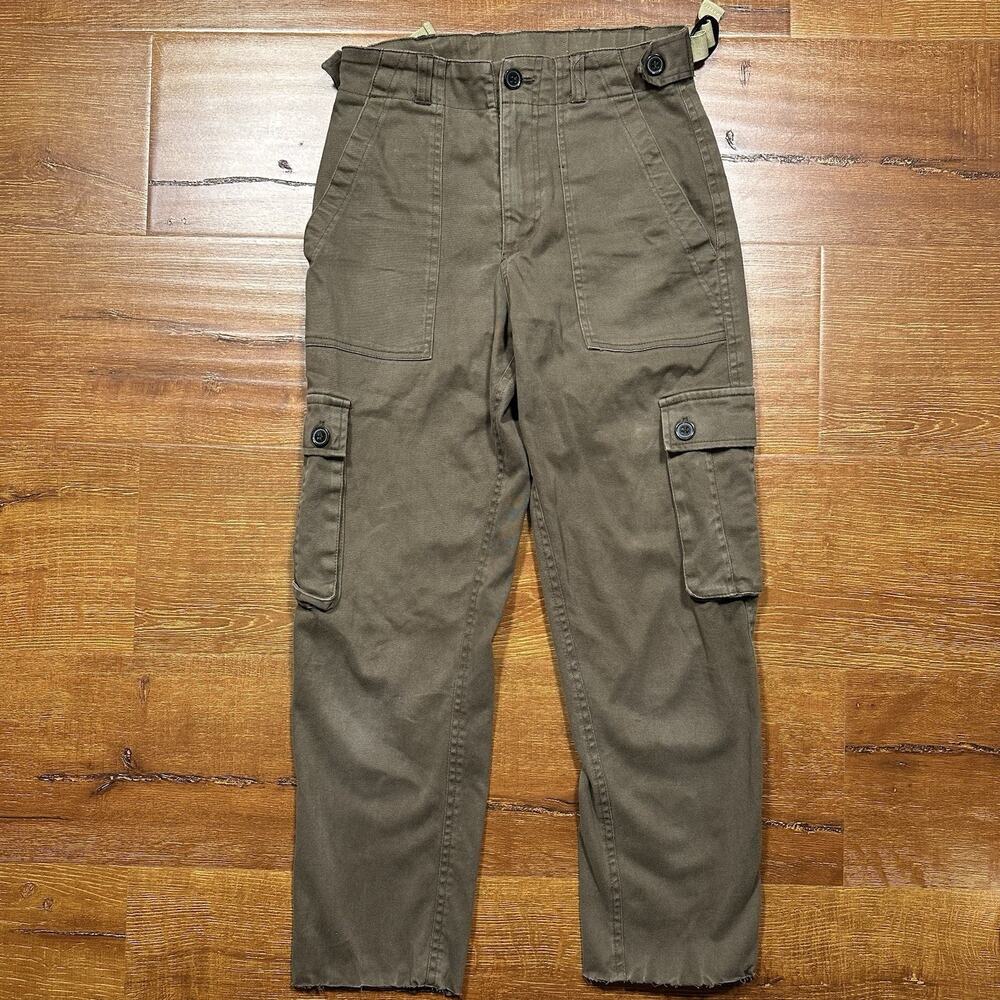 Wondery Cargo Pants Womens S 26x24 Brown Waist Adjusters Retro Nature Utility